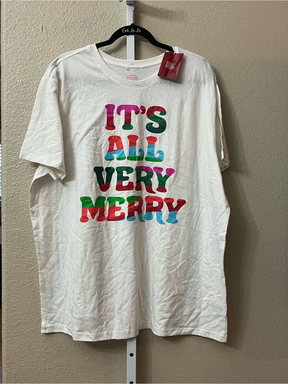 Men’s White Graphic Tee - "It's All Very Merry"